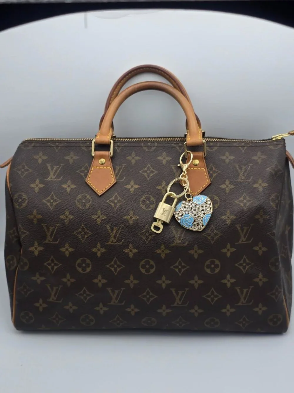 LV Gold Padlock 🔑 Authentic Louis Vuitton Charm + Unbranded Heart Keychain